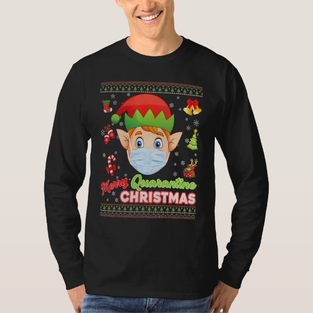 Merry Kristus Mask Santa Elf Ansikte Mask jul Ug T Shirt (Framsida)