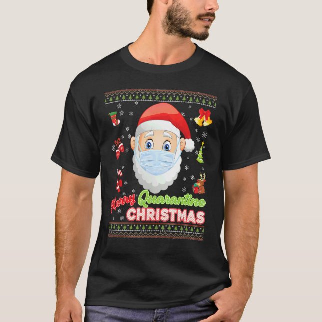 Merry Kristus Mask Santa Elf Ansikte Mask jul Ug T Shirt (Framsida)