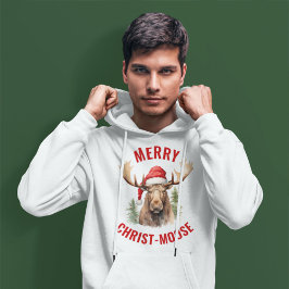 Merry Kristus-moose Funny jul Moose Hoodie