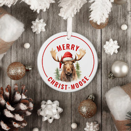 Merry Kristus-moose Funny jul Moose Julgransprydnad Keramik