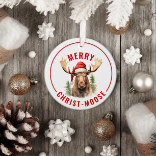 Merry Kristus-moose Funny jul Moose Julgransprydnad Keramik