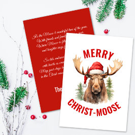 Merry Kristus-moose Funny jul Moose Julkort