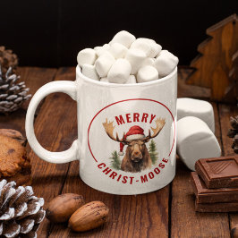 Merry Kristus-moose Funny jul Moose Kaffemugg