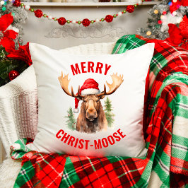 Merry Kristus-moose Funny jul Moose Kudde