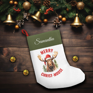 Merry Kristus-moose Funny jul Moose Liten Julstrumpa