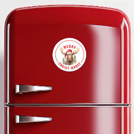 Merry Kristus-moose Funny jul Moose Magnet