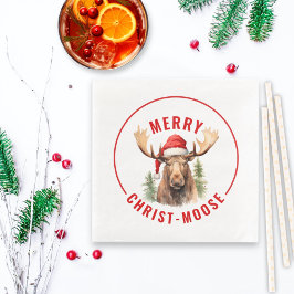 Merry Kristus-moose Funny jul Moose Pappersservett