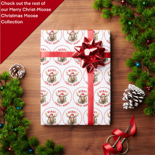 Merry Kristus-moose Funny jul Moose Presentpapper