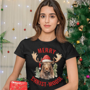 Merry Kristus-moose Funny jul Moose T Shirt