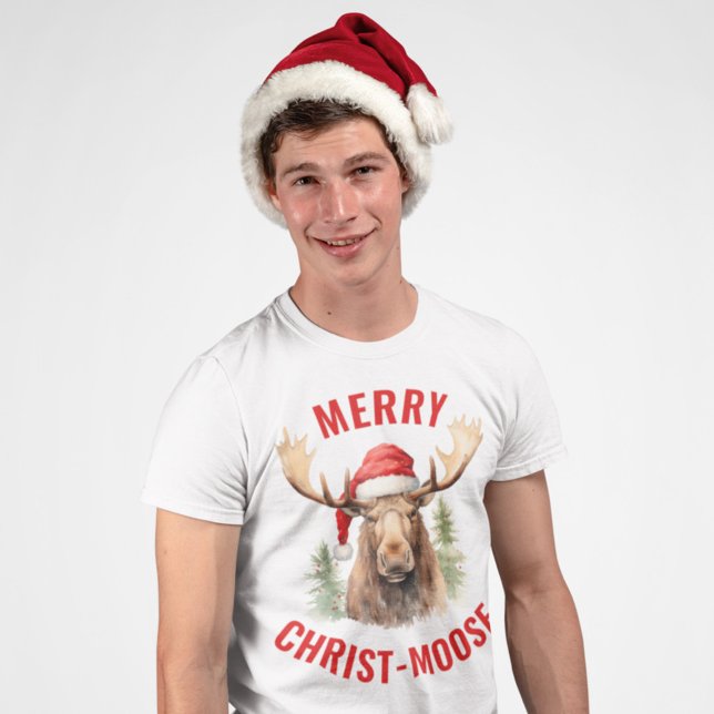 Merry Kristus-moose Funny jul Moose T Shirt (Skapare uppladdad)