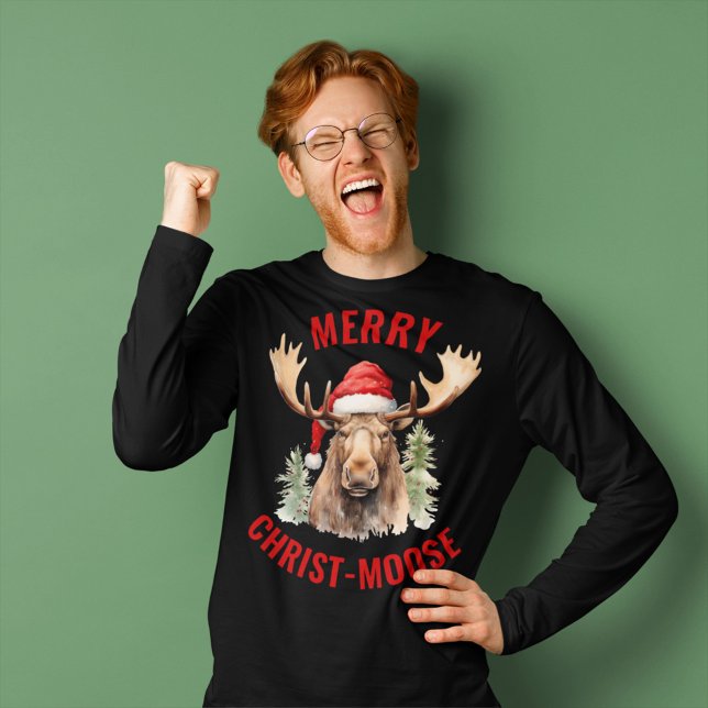 Merry Kristus-moose Funny jul Moose T Shirt (Skapare uppladdad)