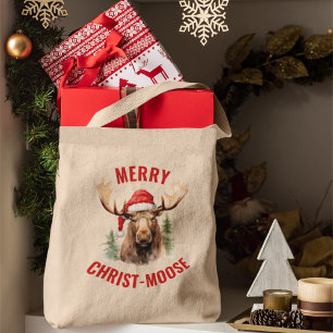 Merry Kristus-moose Funny jul Moose Tygkasse