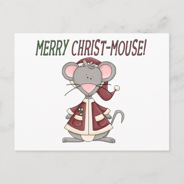 Merry Kristus-Mouse T-shirts och presenter Helg Vykort (Framsida)