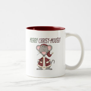 Merry Kristus-Mouse T-shirts och presenter Två-Tonad Mugg