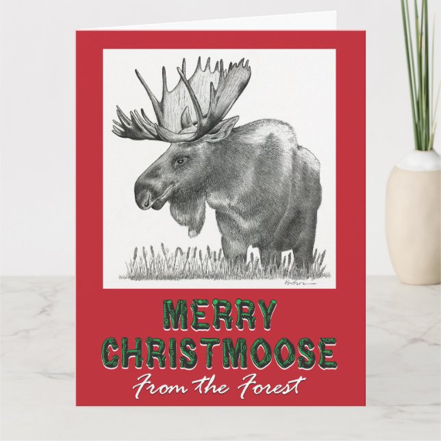 Merry KristusMoose Kort (Framsida)