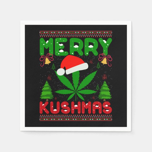 Merry Kushmas Funny jul Pappersservett (Framsidan)