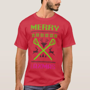 Merry Lamas Ugly Design Lacrosse jul T Shirt