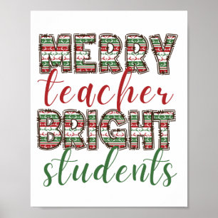 Merry-läraren Bright studenter jul Poster