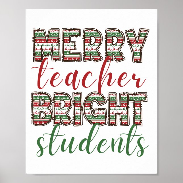 Merry-läraren Bright studenter jul Poster (Framsidan)