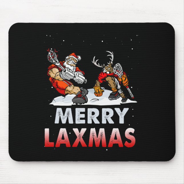 Merry Laxmas-ful jul Lacrosse Santa Reindee Musmatta (Framsidan)