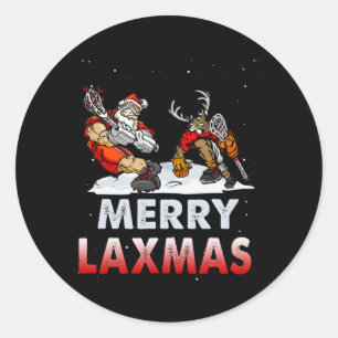 Merry Laxmas-ful jul Lacrosse Santa Reindee Runt Klistermärke