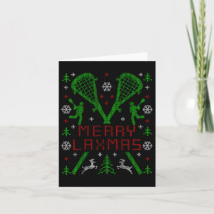 Merry Laxmas Funny Lacrosse Ugly jul Sweater Kort
