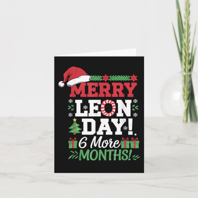 Merry Leon Day Noel Backwards Den fina julklunen Kort (Framsida)