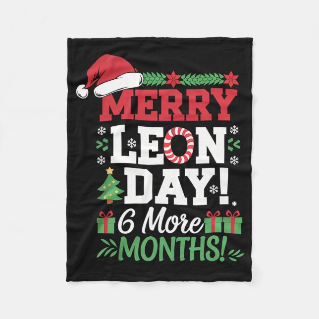 Merry Leon Day Noel Ckwards Funny julnr Fleecefilt (Framsidan)