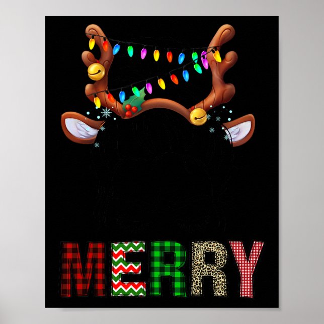 Merry leopard pajama Women messy bun renar chri Poster (Framsidan)