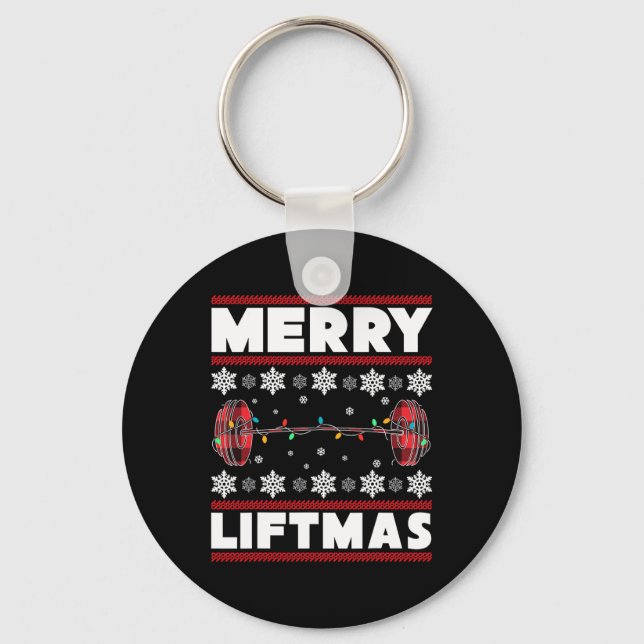 Merry Liftmas Fun Christmas Gym Workout Fitness Gi Nyckelring (Framsida)