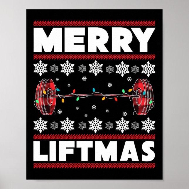 Merry Liftmas Fun Christmas Gym Workout Fitness Gi Poster (Framsidan)