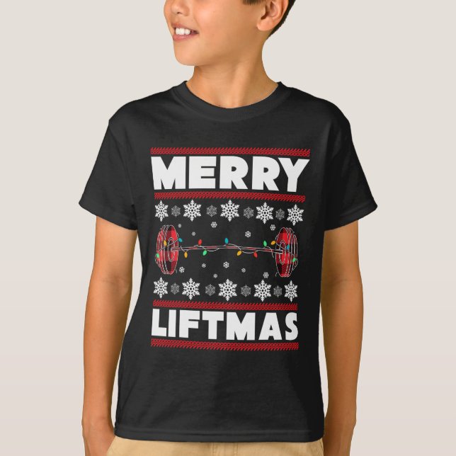 Merry Liftmas Fun Christmas Gym Workout Fitness Gi T Shirt (Framsida)