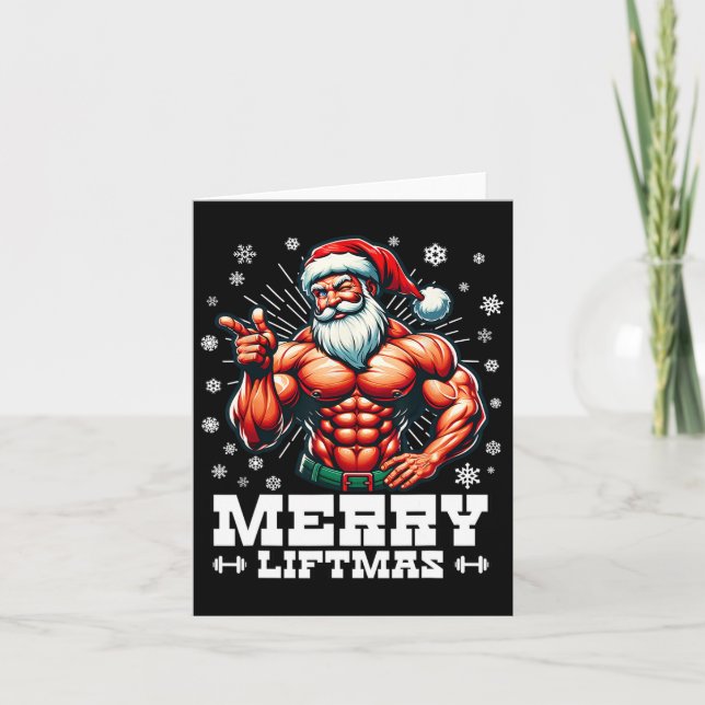 Merry Liftmas Funny jul Bodybuilding der Gym Kort (Framsida)