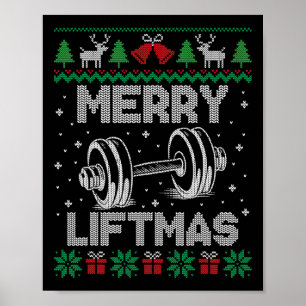 Merry Liftmas Funny jul Gym Workout Fitness Poster