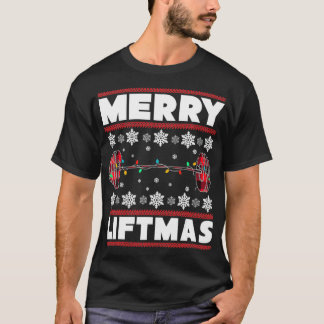 Merry Liftmas Funny jul Gym Workout Fitness T Shirt