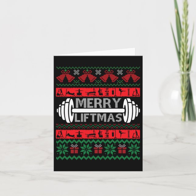 Merry Liftmas Funny Julgym Kort (Framsida)