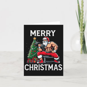 Merry Liftmas Funny Santa Julafton Gym Bodybuildin Kort
