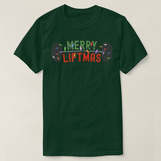 Merry Liftmas Funny Weightlifter Weightlift Vi T Shirt (Design framsida)