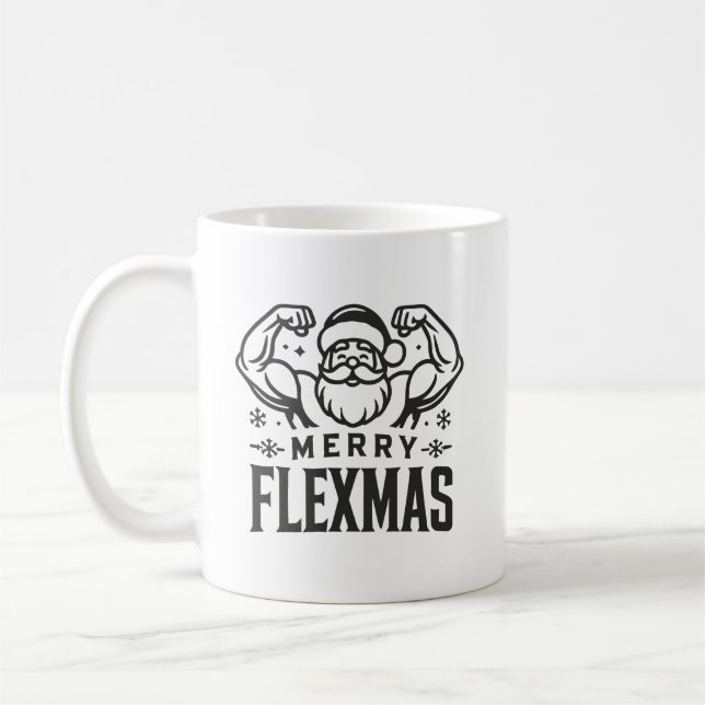 Merry Liftmas jultomjulets Gym Design Kaffemugg (Vänster)