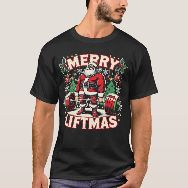 Merry Liftmas jultomjulgym T Shirt (Framsida)