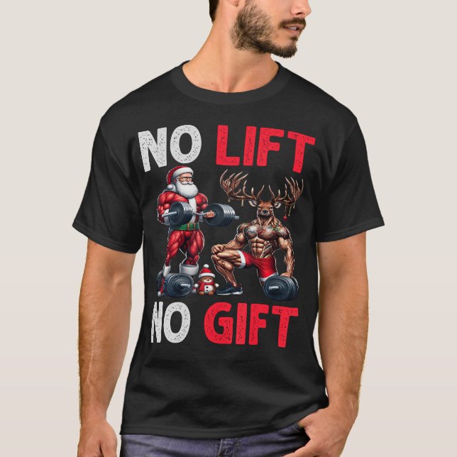 Merry Liftmas Muscle Santa Weightlifting Xmas Body T Shirt (Framsida)