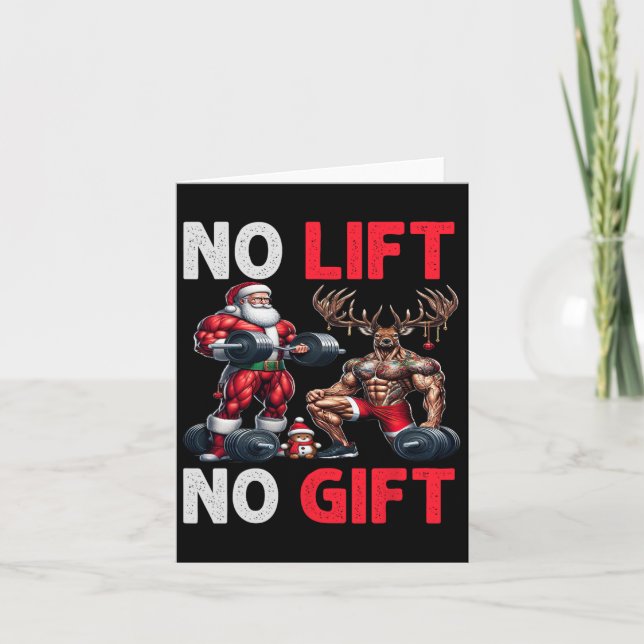 Merry Liftmas Muscle Santa WeightlyftJulafton Body Kort (Framsida)