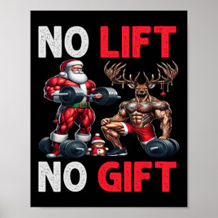 Merry Liftmas Muscle Santa WeightlyftJulafton Body Poster