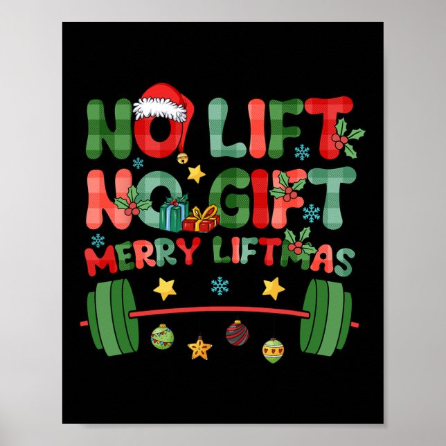 Merry Liftmas No Hiss No Julklapp Gym Wo Poster (Framsidan)