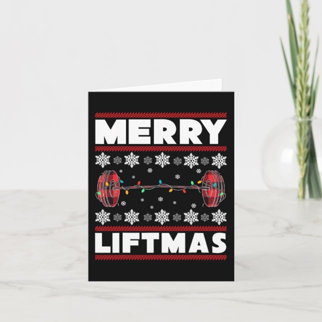 Merry Liftmas Roligt jul Gym Workout Fitness Gi Kort (Framsida)