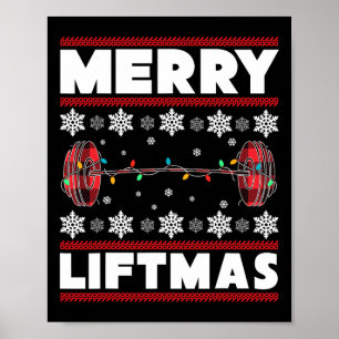 Merry Liftmas Roligt jul Gym Workout Fitness Gi Poster