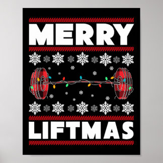 Merry Liftmas Roligt jul Gym Workout Fitness Gi Poster