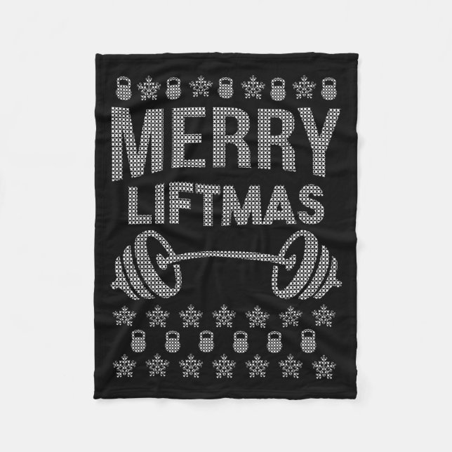Merry Liftmas Shirt _ Funny Christmas Shirts  Fleecefilt (Framsidan)