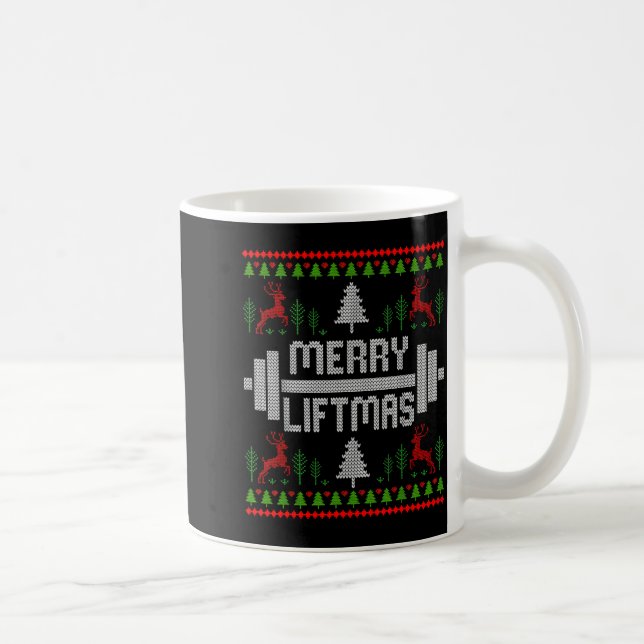 Merry Liftmas - Trainer Ugly Style Christmas  Kaffemugg (Höger)