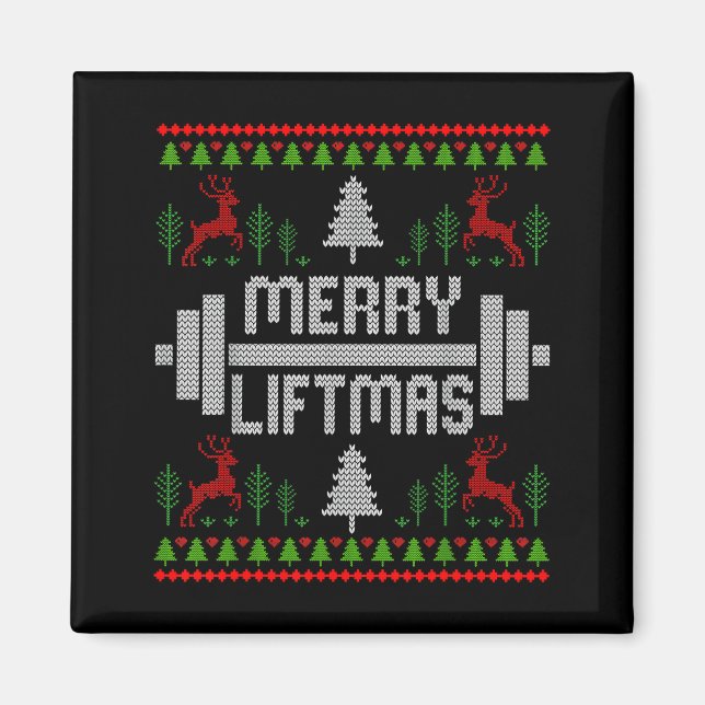 Merry Liftmas - Trainer Ugly Style Christmas  Magnet (Framsidan)